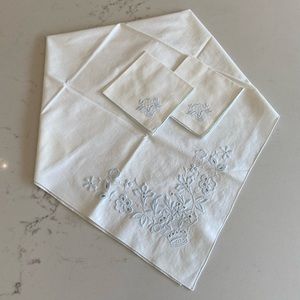 Embroidered Tablecloth and Napkins
